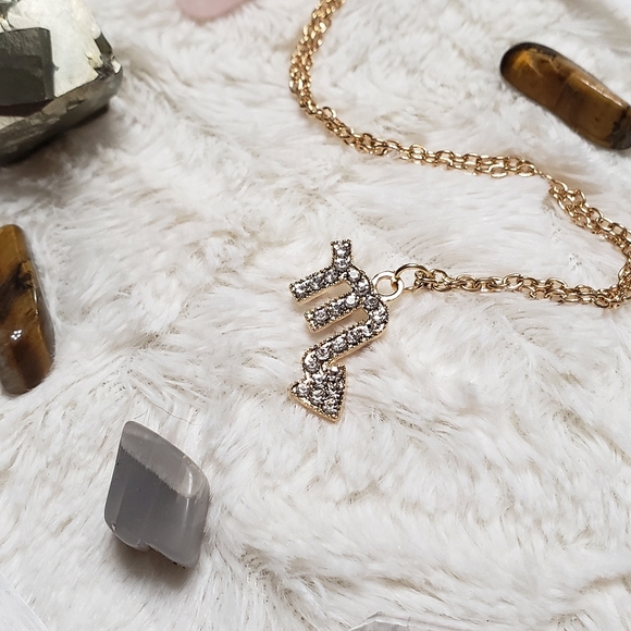 Gold Scorpio Zodiac Sign Cubic Zirconia Necklace - Picture 2 of 5